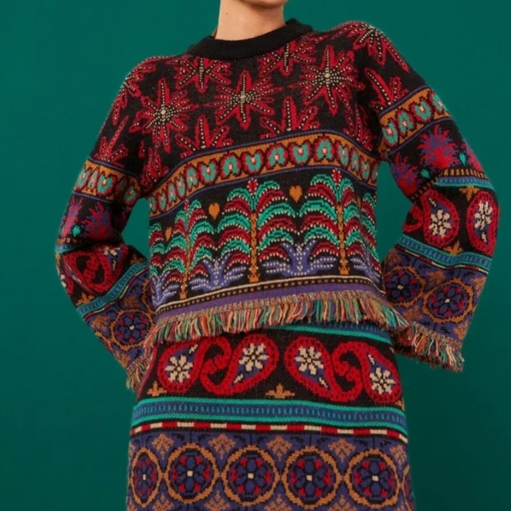 FARM Rio Black Night Sky Sweater
